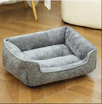 Cozy Washable Pet Bed for Dogs & Cats – Plush Orthopedic Cushion with Raised Bolster Sides