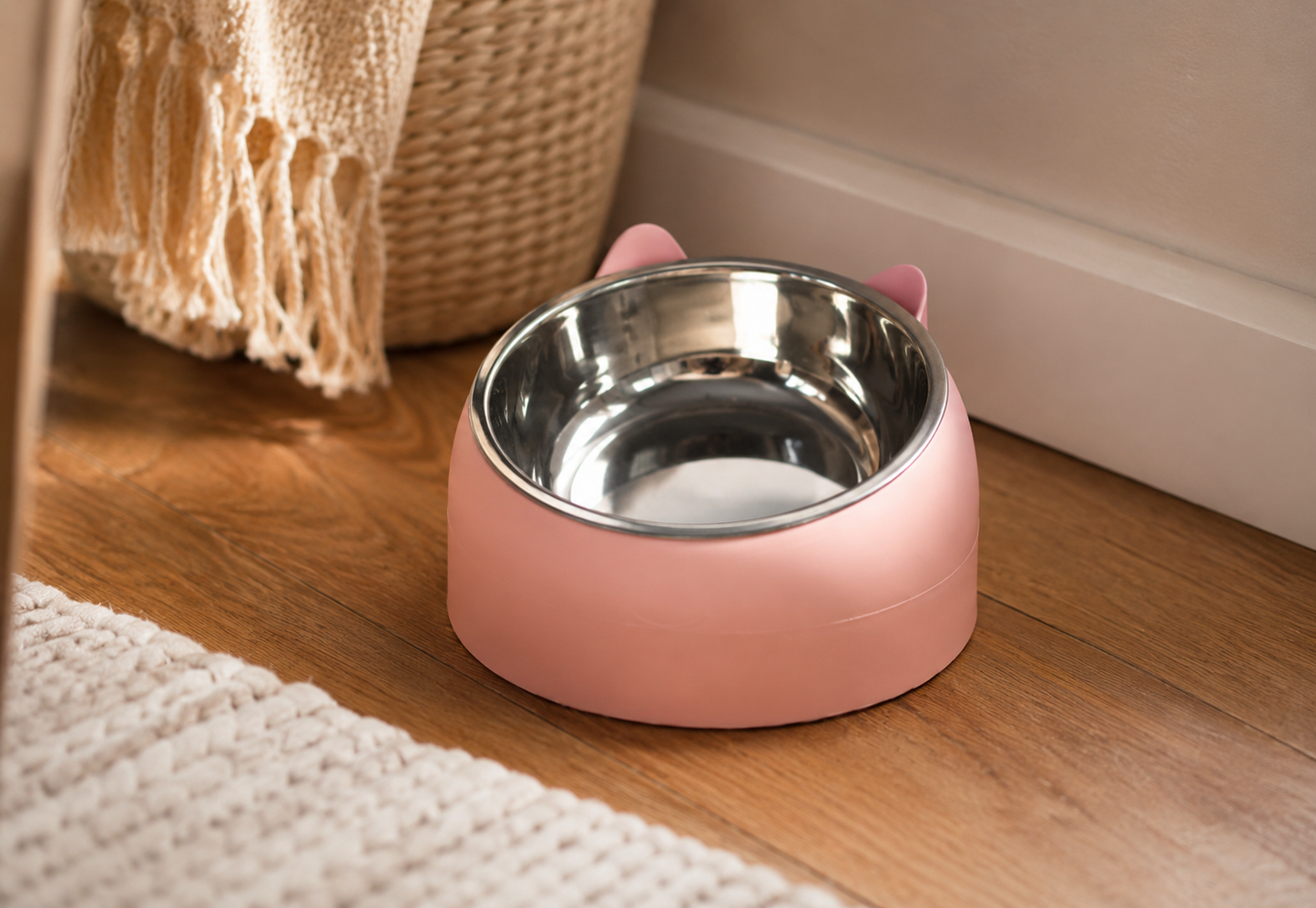 Elevated Cat & Small Dog Bowl – 15° Tilted Stainless Steel Pet Food & Water Bowl