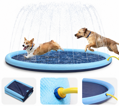 Sprinkler Dog Splash Pad – Foldable Outdoor Cooling Water Play Mat for Dogs