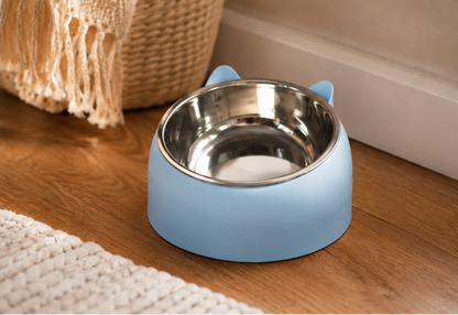 Elevated Cat & Small Dog Bowl – 15° Tilted Stainless Steel Pet Food & Water Bowl