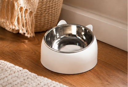 Elevated Cat & Small Dog Bowl – 15° Tilted Stainless Steel Pet Food & Water Bowl