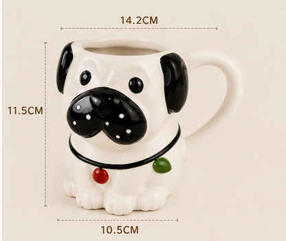 Cute Animal Ceramic Mug Set – 3D Embossed Coffee Cups (Set of 2)