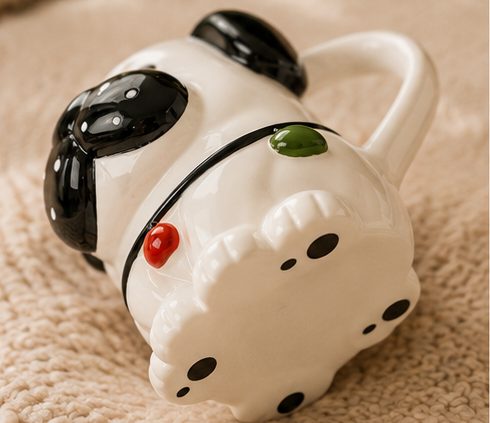 Cute Animal Ceramic Mug Set – 3D Embossed Coffee Cups (Set of 2)