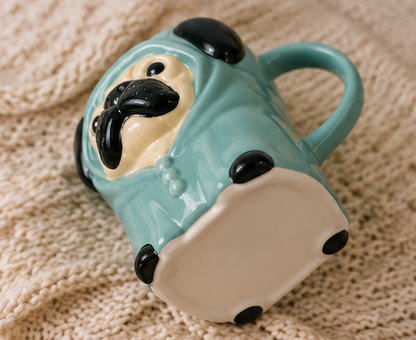 Cute Animal Ceramic Mug Set – 3D Embossed Coffee Cups (Set of 2).