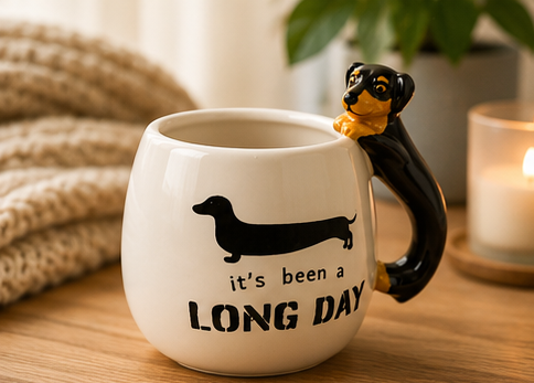 Cute Animal Ceramic Mug Set – 3D Embossed Coffee Cups (Set of 2).