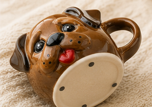 Cute Animal Ceramic Mug Set – 3D Embossed Coffee Cups (Set of 2).