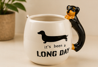 Cute Animal Ceramic Mug Set – 3D Embossed Coffee Cups (Set of 2).