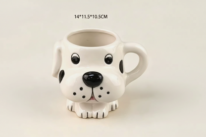 Cute Animal Ceramic Mug Set – 3D Embossed Coffee Cups (Set of 2)