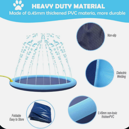 Sprinkler Dog Splash Pad – Foldable Outdoor Cooling Water Play Mat for Dogs