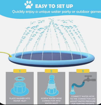 Sprinkler Dog Splash Pad – Foldable Outdoor Cooling Water Play Mat for Dogs