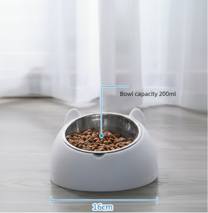 Elevated Cat & Small Dog Bowl – 15° Tilted Stainless Steel Pet Food & Water Bowl
