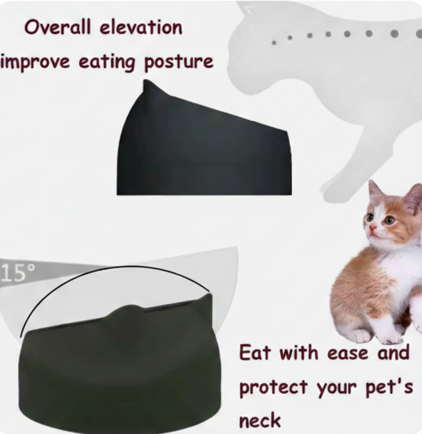 Elevated Cat & Small Dog Bowl – 15° Tilted Stainless Steel Pet Food & Water Bowl