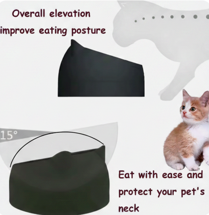 Elevated Cat & Small Dog Bowl – 15° Tilted Stainless Steel Pet Food & Water Bowl