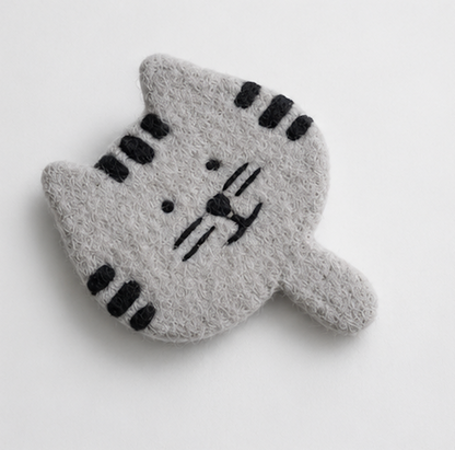 Felt Cat Coasters – Cute Wool Drink Coasters | Set of 5 Cat-Themed Table Protectors