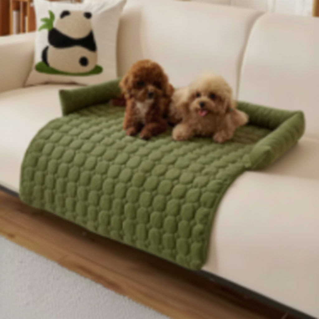 Waterproof Quilted Pet Sofa Cover – Non-Slip Dog & Cat Couch Protector with Bolster Sides