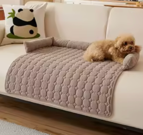Waterproof Quilted Pet Sofa Cover – Non-Slip Dog & Cat Couch Protector with Bolster Sides