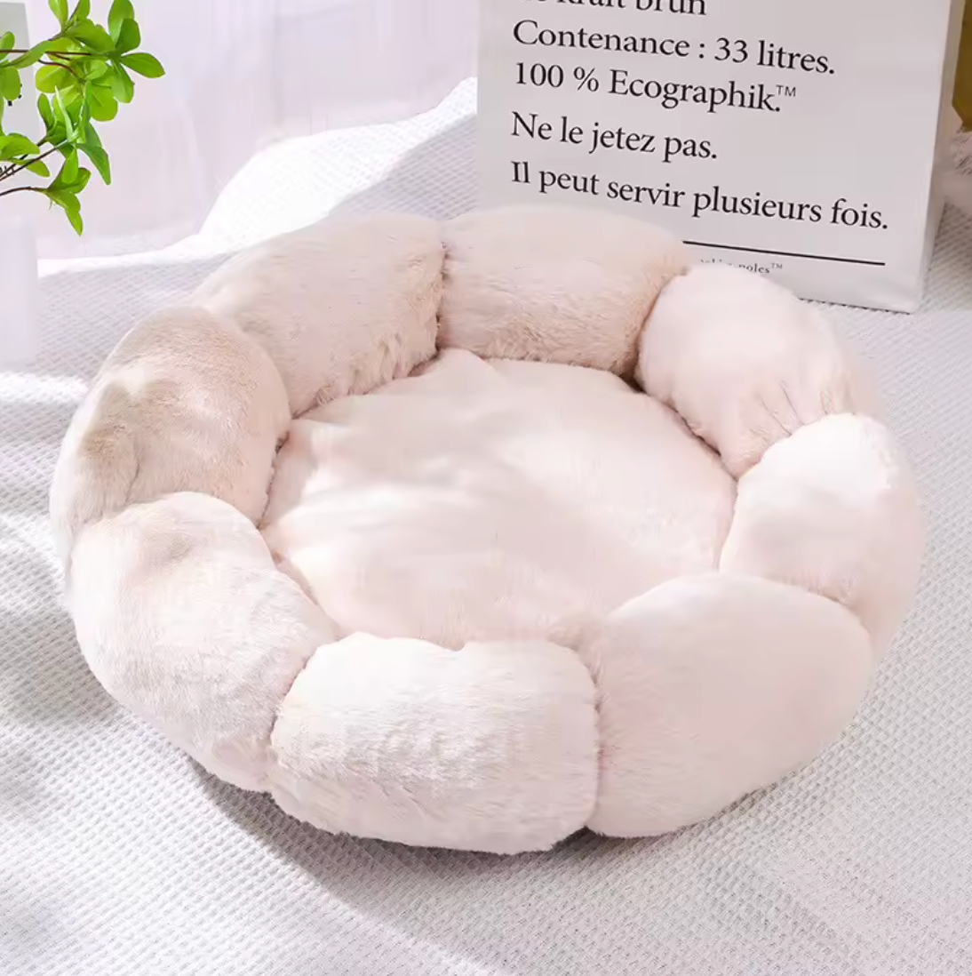 Plush Calming Donut Cat Bed – Ultra Soft Round Pet Nest for Cats & Small Dogs