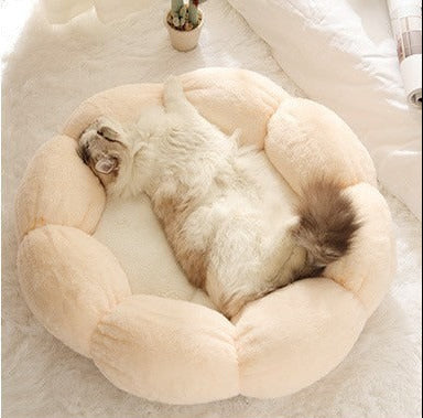 Plush Calming Donut Cat Bed – Ultra Soft Round Pet Nest for Cats & Small Dogs